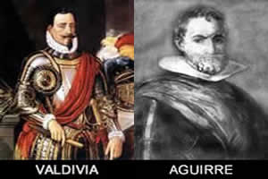 Pedro de Valdivia y Francisco de Aguirre, fundacion de Mendoza
